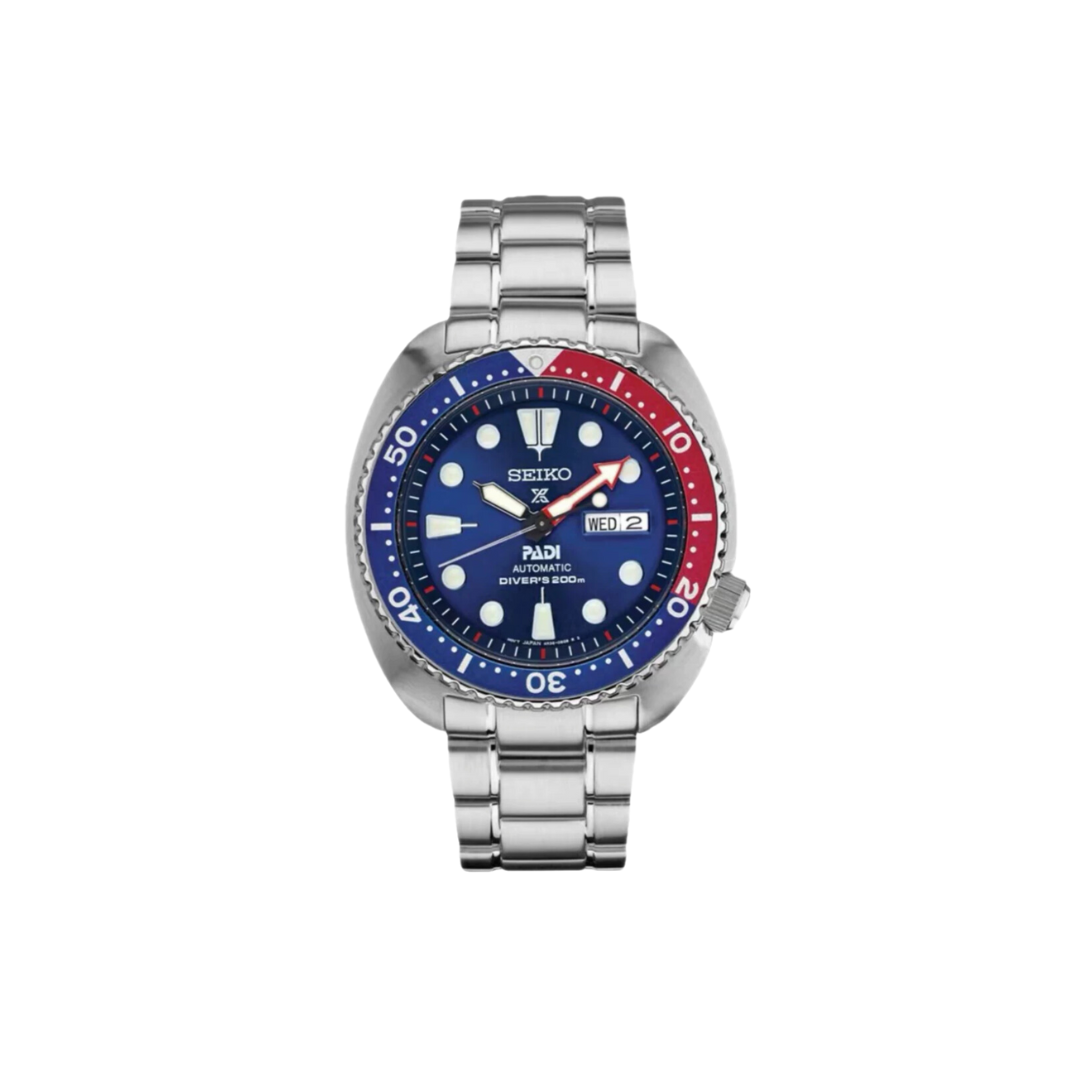 Seiko Prospex Diver Watch blue Red MEN'S WATCH with blue Dial and Steel Bracelet -pepsi