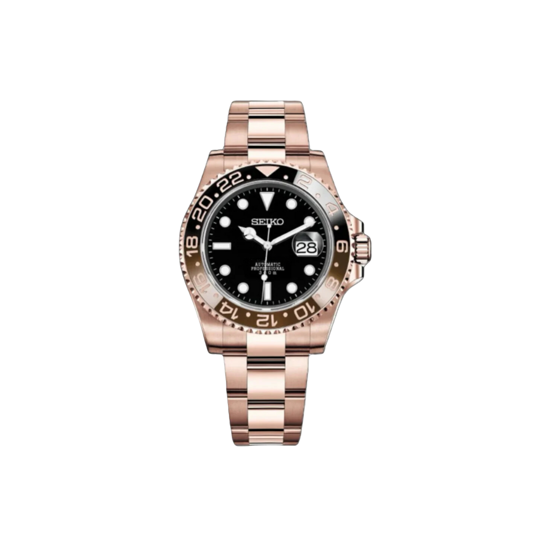 SEIKO MOD GMT FULL ROSEGOLD MEN'S WATCH