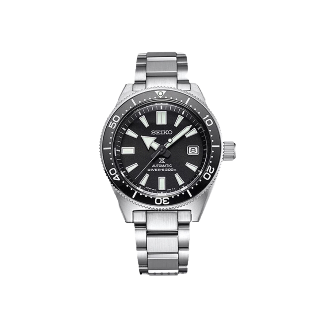 Seiko Prospex Black Diver MEN'S WATCH with black Dial and Steel Bracelet