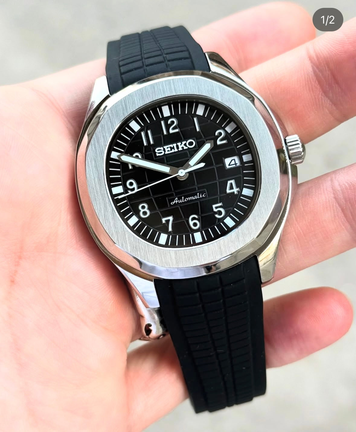 SEIKO MOD AQUANAUT CLASSIC BLACK MEN'S WATCH