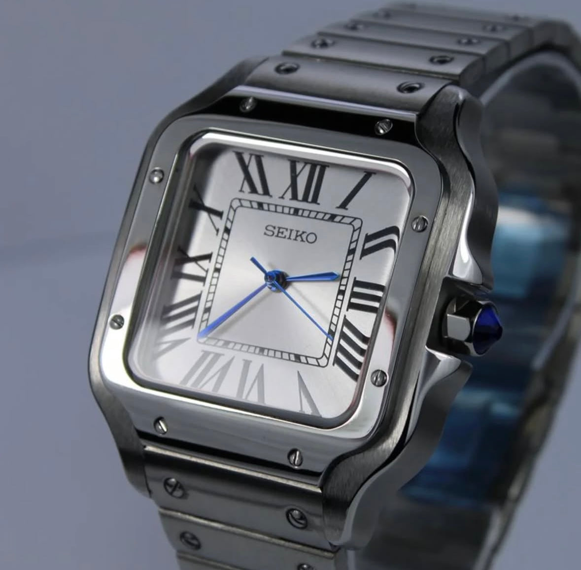 SEIKO MOD SANTOS CLASSIC WHITE MEN'S WATCH