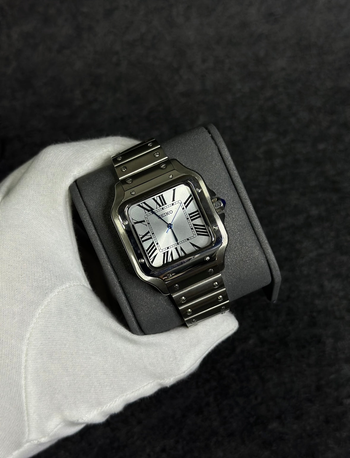 SEIKO MOD SANTOS CLASSIC WHITE MEN'S WATCH