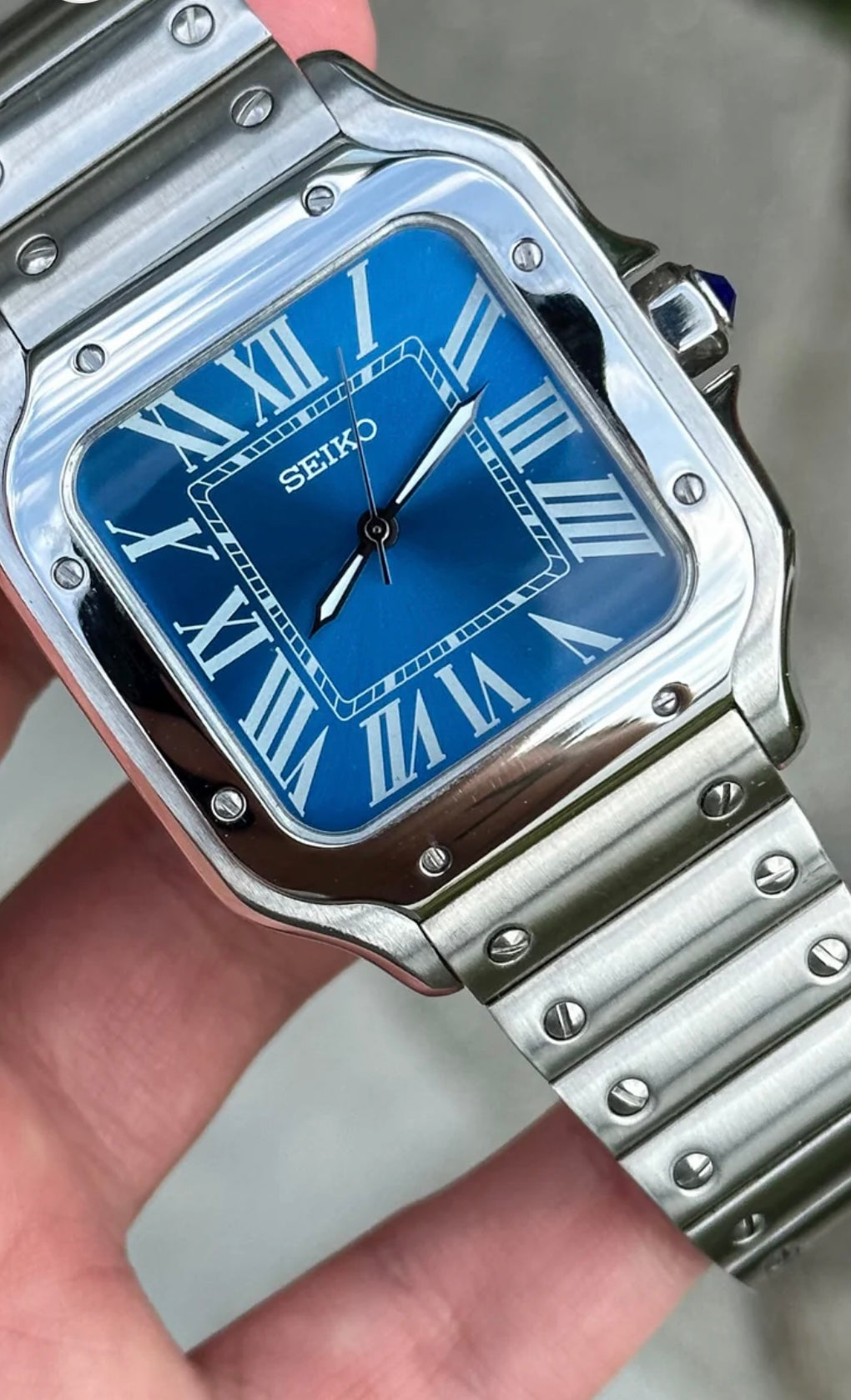 SEIKO MOD SANTOS SAPPHIRE MEN'S WATCH