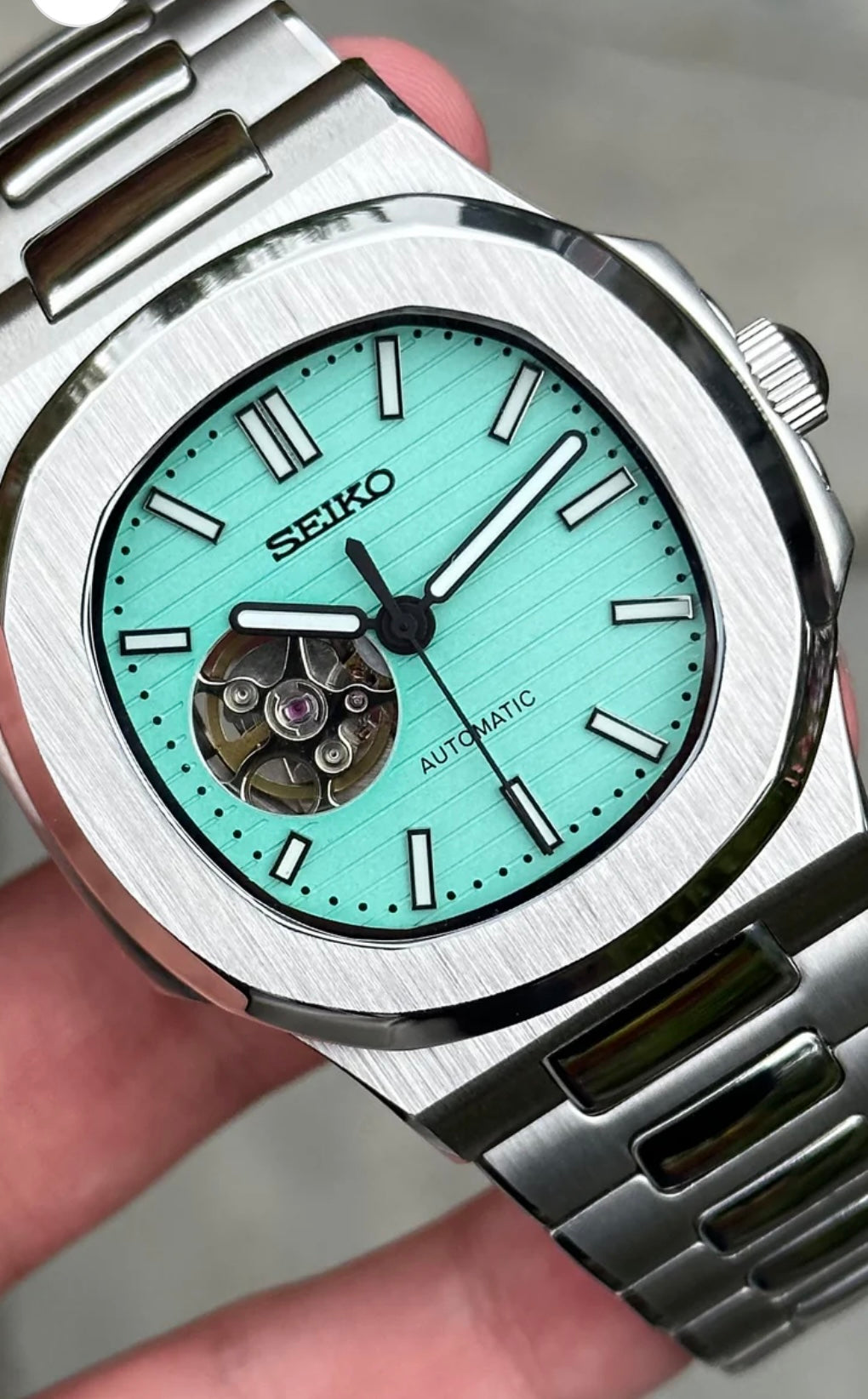 SEIKO MOD OPEN HEART NAUTILUS TIFFBLUE MEN'S WATCH