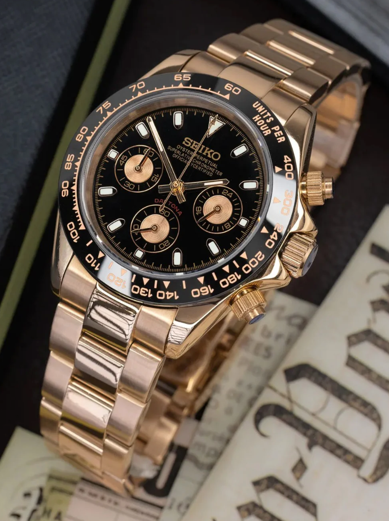 SEIKO MOD DAYTONA ROSE GOLD MEN'S WATCH